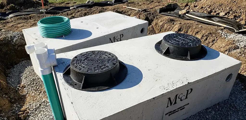 Grease trap installation unit set in place for drainage protection in Dallas, TX